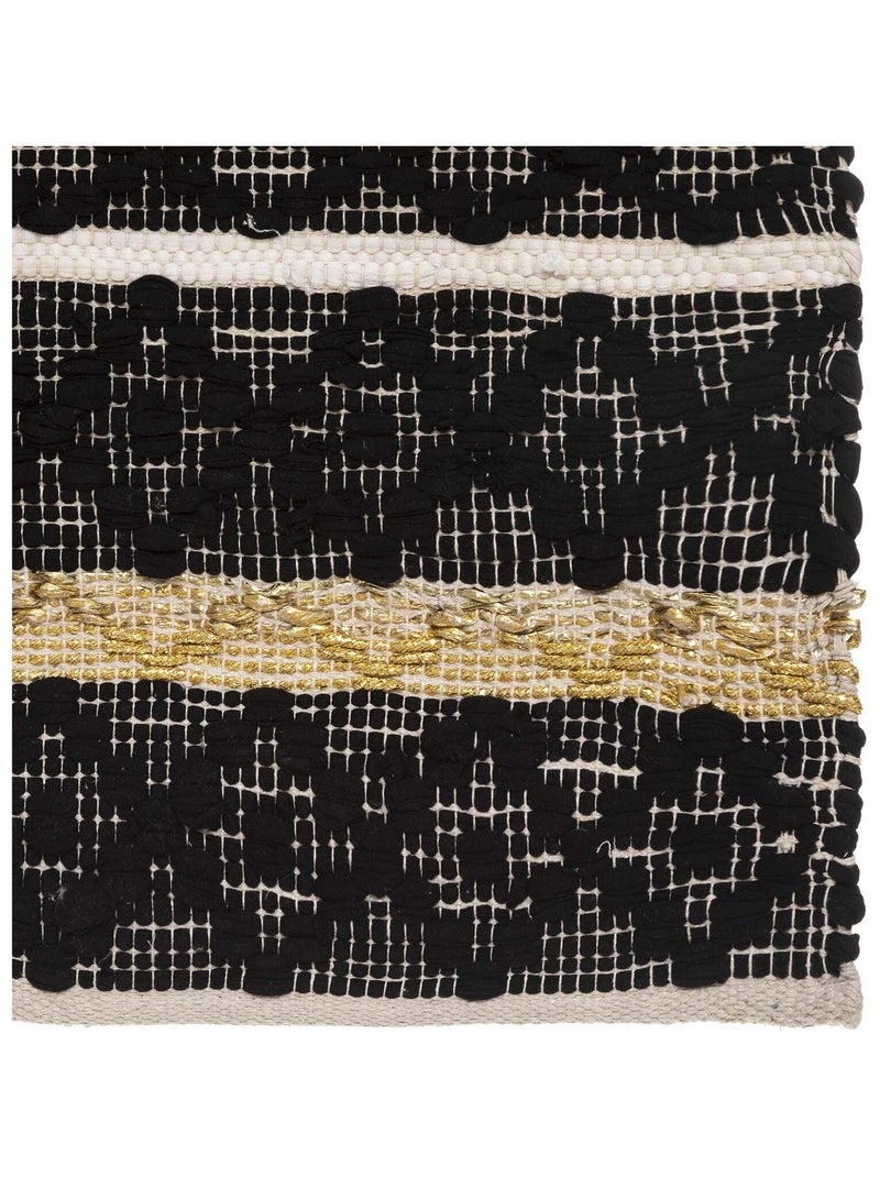 Tapis ethnique à jacquard Noir - Kiabi