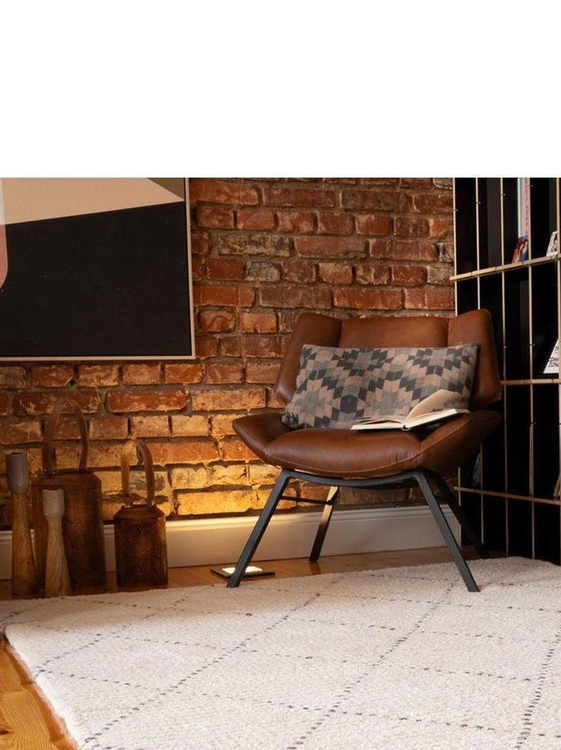 Tapis ethnique crème laine et polyester berbère Titouan Ecru - Kiabi