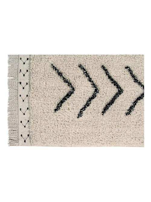 Tapis ethnique en coton fait main beige Bereber Rhombs Lorena Canals - Kiabi