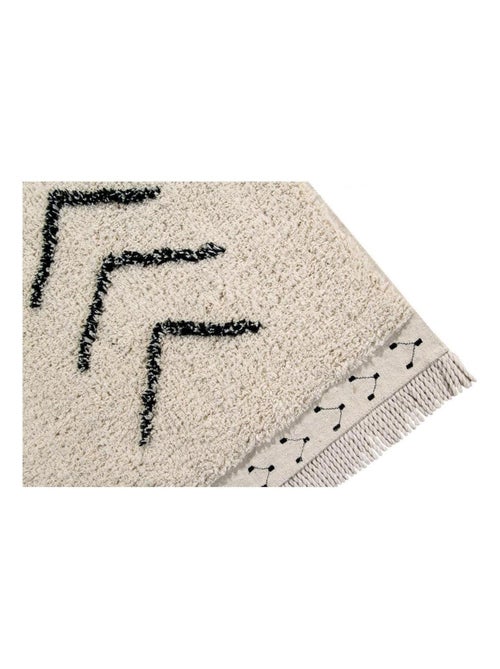 Tapis ethnique en coton fait main beige Bereber Rhombs Lorena Canals - Kiabi