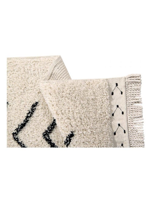 Tapis ethnique en coton fait main beige Bereber Rhombs Lorena Canals - Kiabi