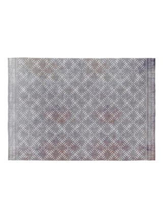 Tapis ethnique gris rectangle en coton Selena