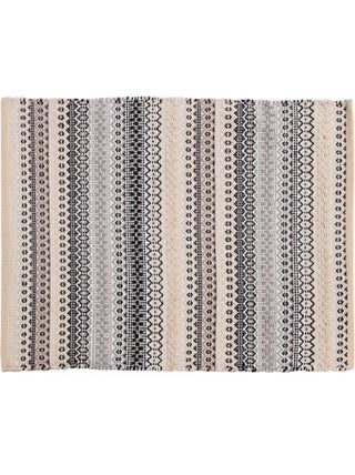 Tapis ethnique lavable en machine design plat Elgin