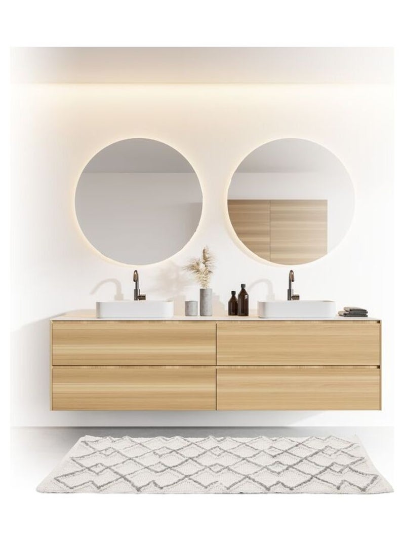 Tapis Ethnique pour salle de bain Gris - Kiabi