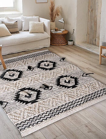 Tapis éthnique rectangulaire en coton - Dylrev