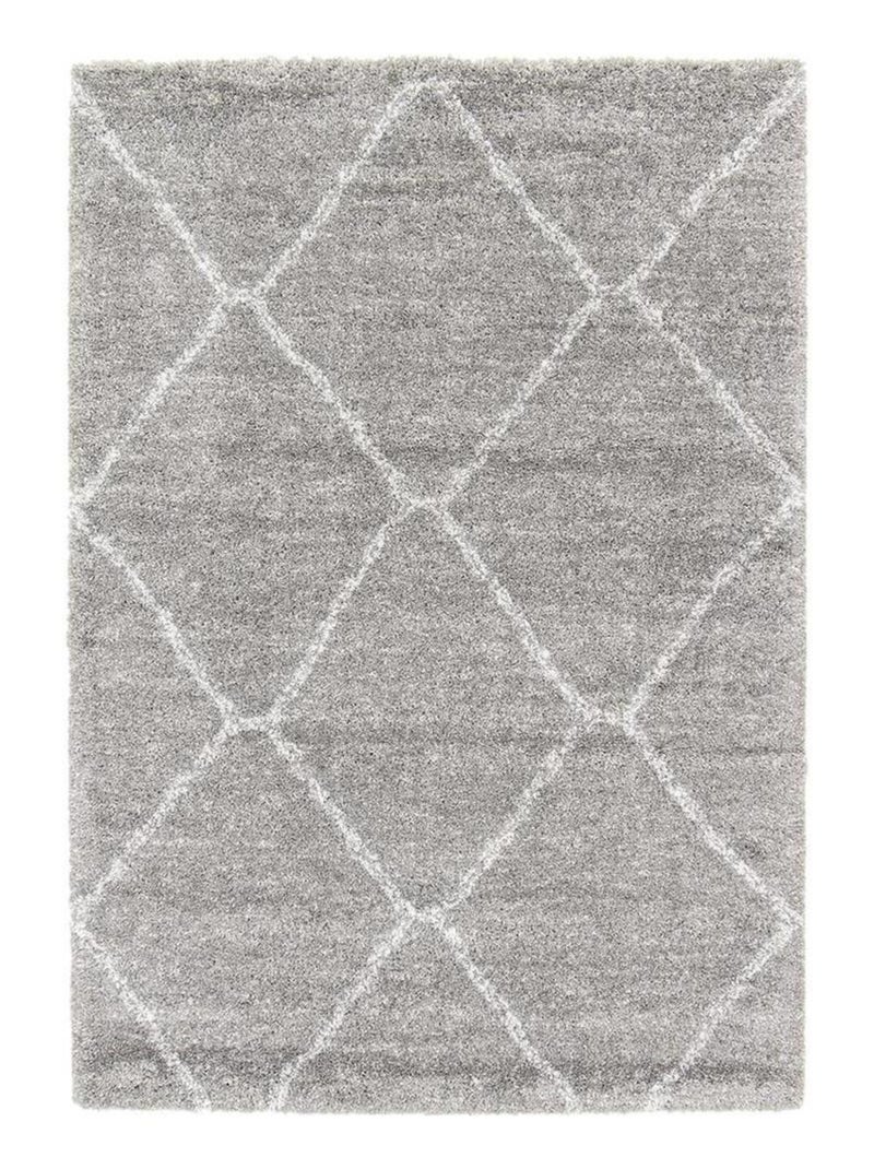 Tapis ethnique shaggy berbère gris Havre Gris - Kiabi