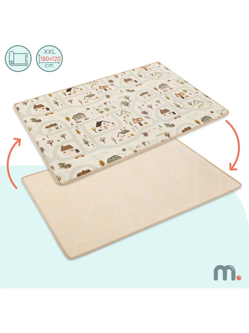 Tapis eveil mousse xpe enfant pliable 180x120cm double face village mamabrum N/A - Kiabi