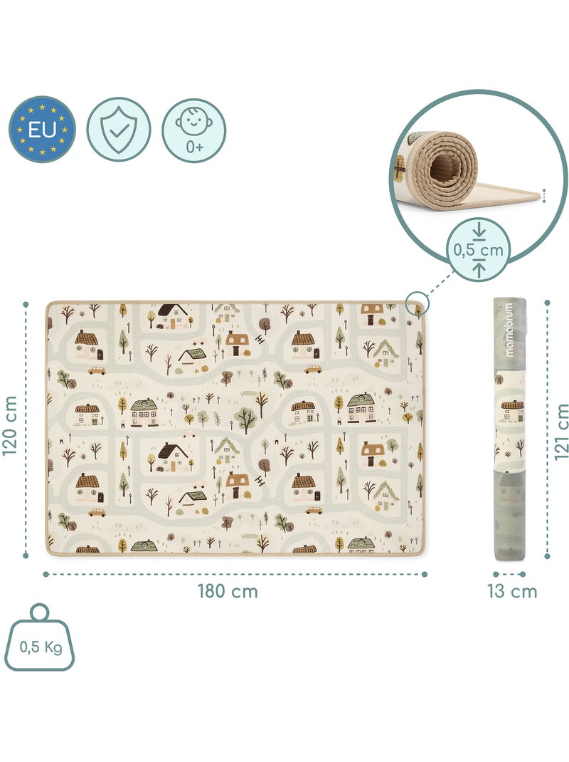 Tapis eveil mousse xpe enfant pliable 180x120cm double face village mamabrum N/A - Kiabi