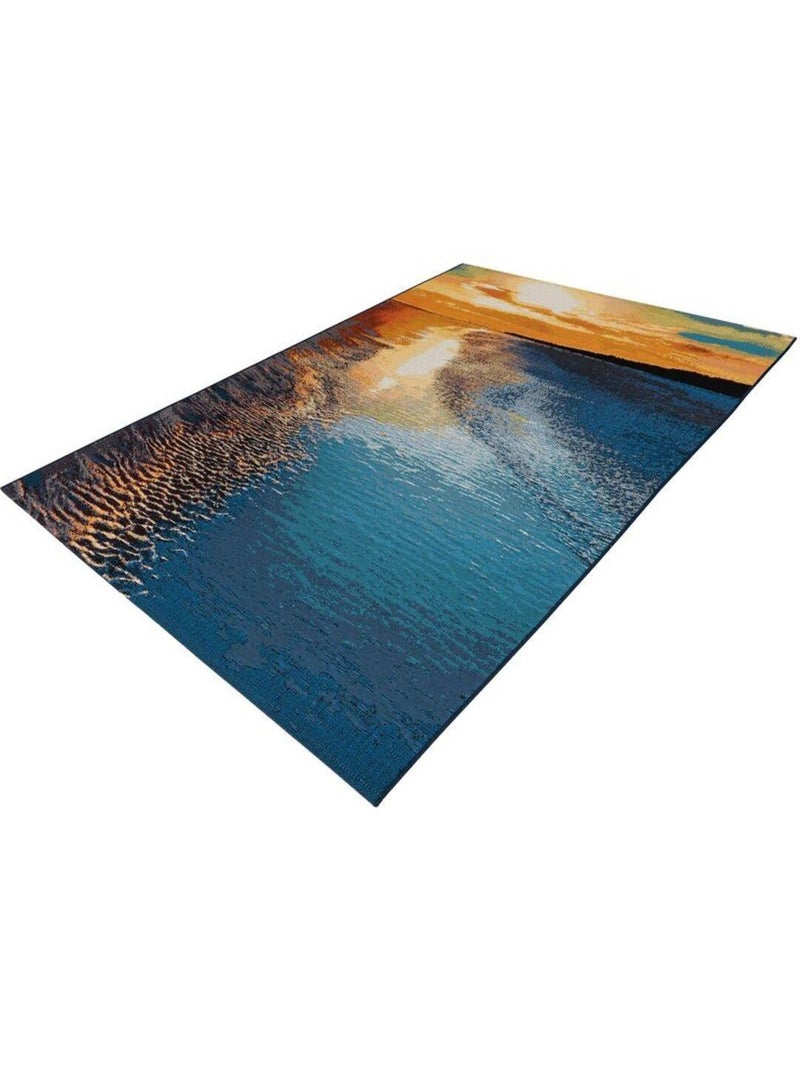 Tapis extérieur bleu design plat Lohko Bleu - Kiabi
