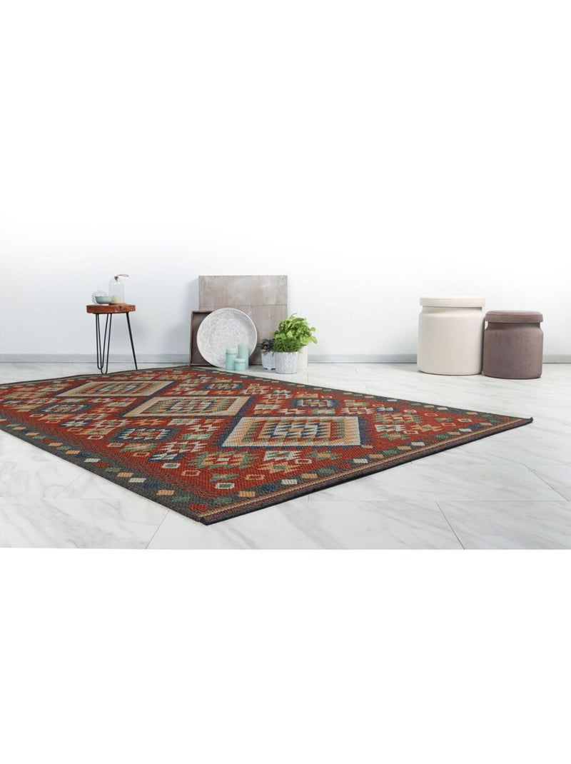 Tapis extérieur et intérieur plat kilim effet sisal Raya Multicolore - Kiabi
