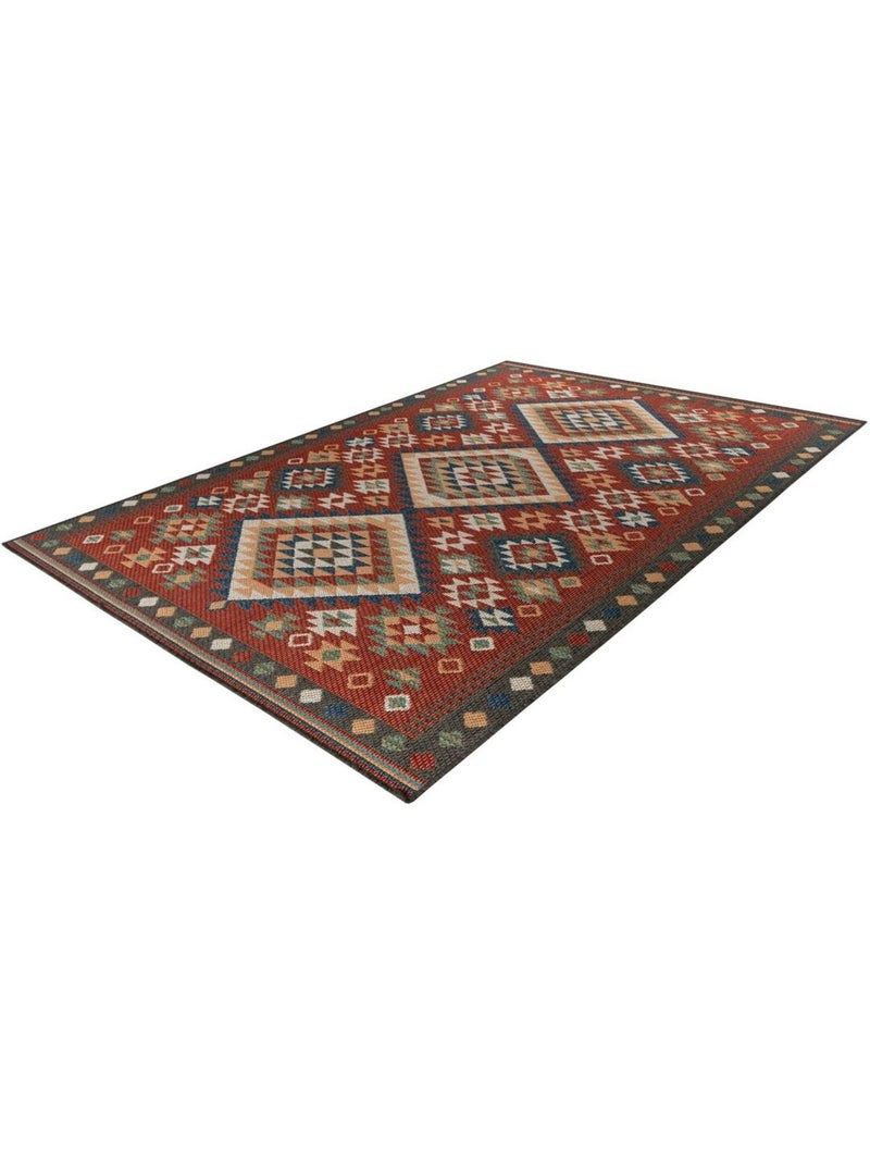 Tapis extérieur et intérieur plat kilim effet sisal Raya Multicolore - Kiabi