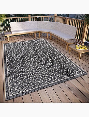 Tapis exterieur kilim géométrique, lahal, résistant et original