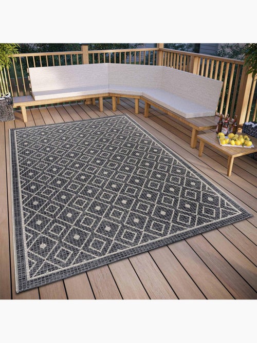 Tapis exterieur kilim géométrique, lahal, résistant et original - Kiabi