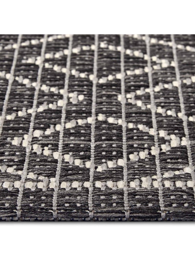 Tapis exterieur kilim géométrique, lahal, résistant et original Gris - Kiabi