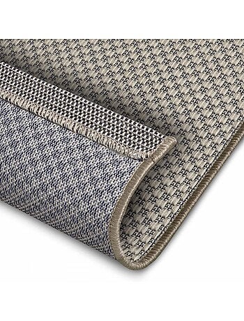 Tapis exterieur kilim géométrique, structure tissée résistante, pure