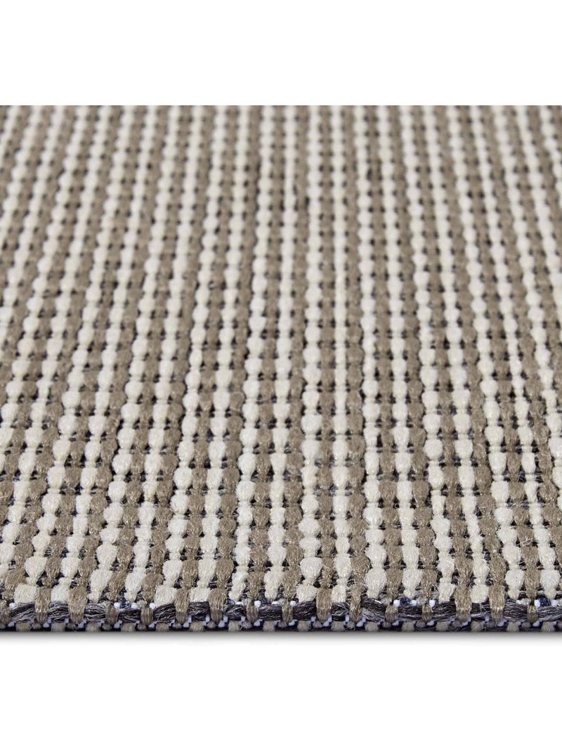 Tapis exterieur kilim géométrique, structure tissée résistante, pure Beige - Kiabi