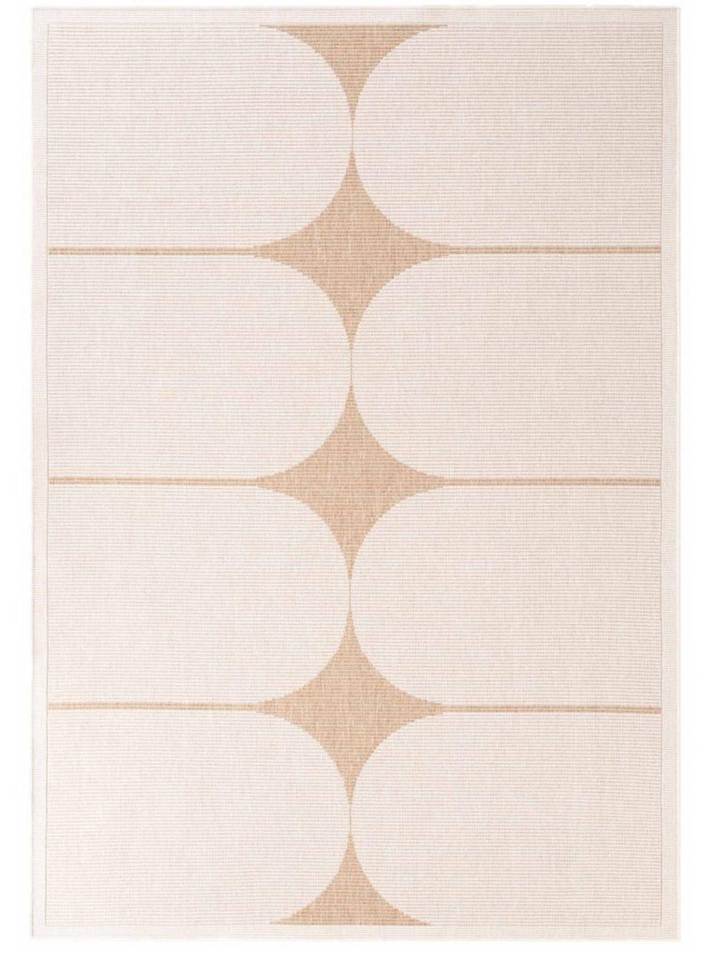 Tapis exterieur kilim géométrique, sventi, design authentique Beige - Kiabi
