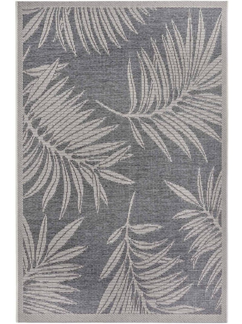 Tapis exterieur kilim nature floral, originalité artisanale paru Gris - Kiabi