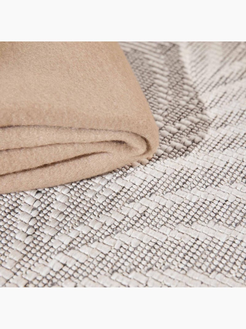 Tapis exterieur kilim nature floral, structure authentique, dinav Beige - Kiabi