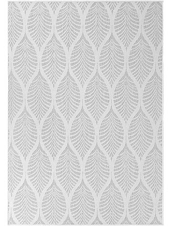 Tapis exterieur kilim nature floral, structure authentique, dinav