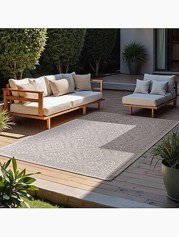 Tapis exterieur kilim oriental, structure robuste, bolda