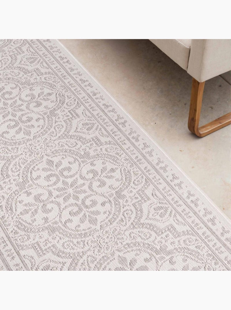 Tapis exterieur kilim oriental, structure robuste, bolda Gris - Kiabi