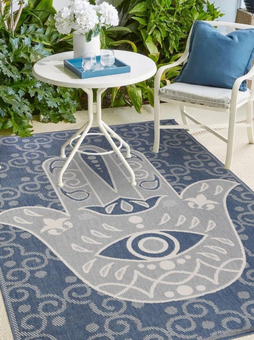Tapis extérieur, kilim reversible EX1 BLU - Kiabi