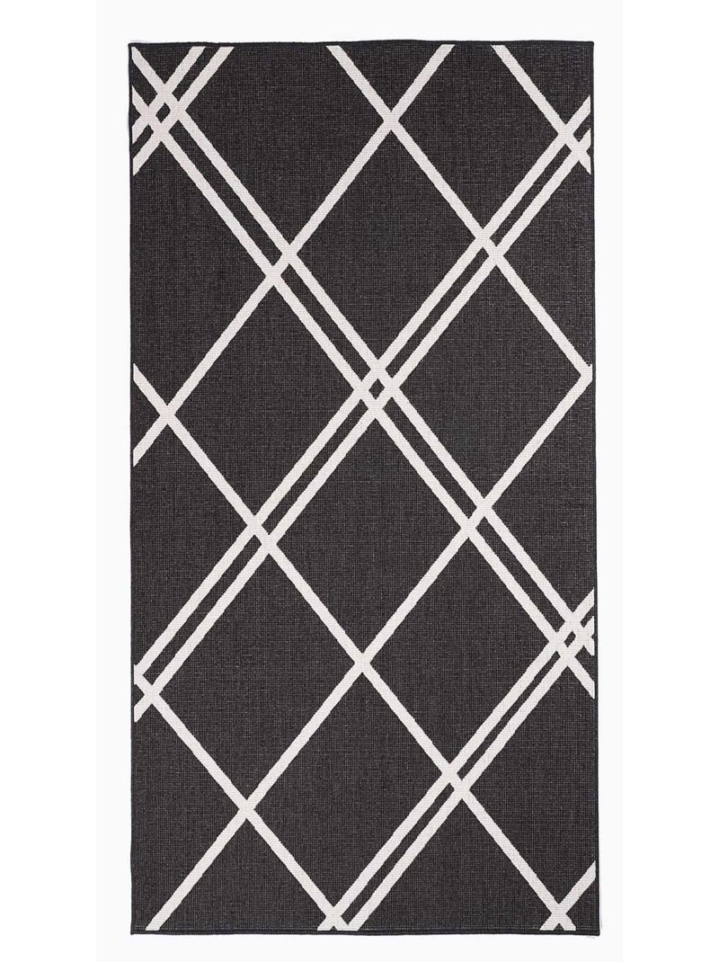 Tapis extérieur, kilim reversible LYN2 AB REVERSIBLE Noir - Kiabi