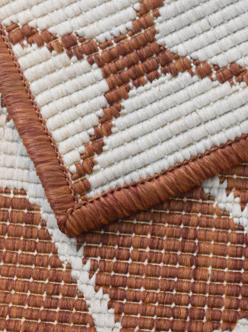 Tapis extérieur, kilim reversible LYN2 AC REVERSIBLE Marron - Kiabi