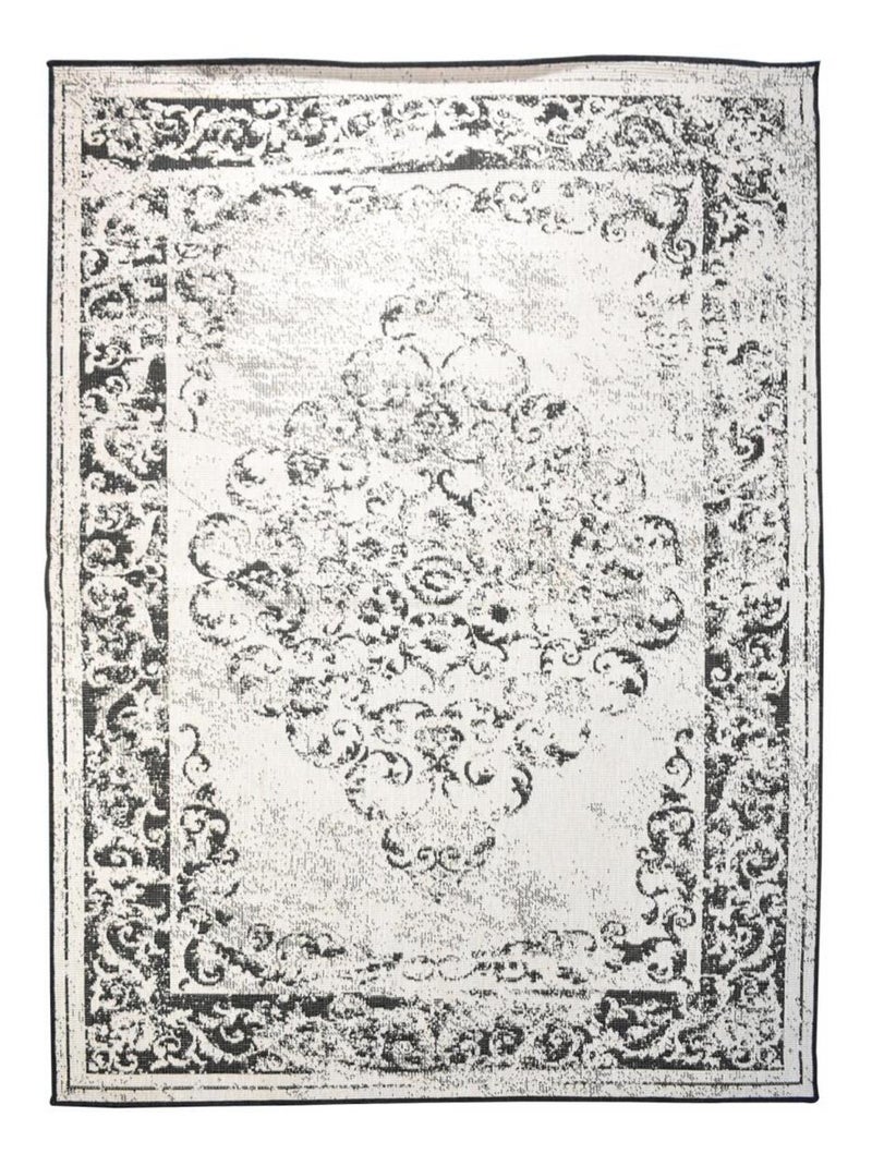 Tapis extérieur, kilim reversible LYN2 AP REVERSIBLE Noir - Kiabi