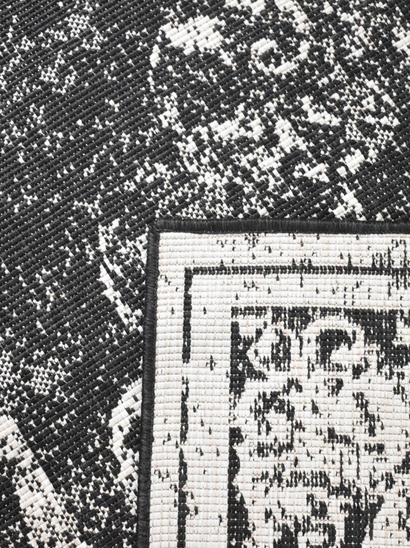 Tapis extérieur, kilim reversible LYN2 AP REVERSIBLE Noir - Kiabi