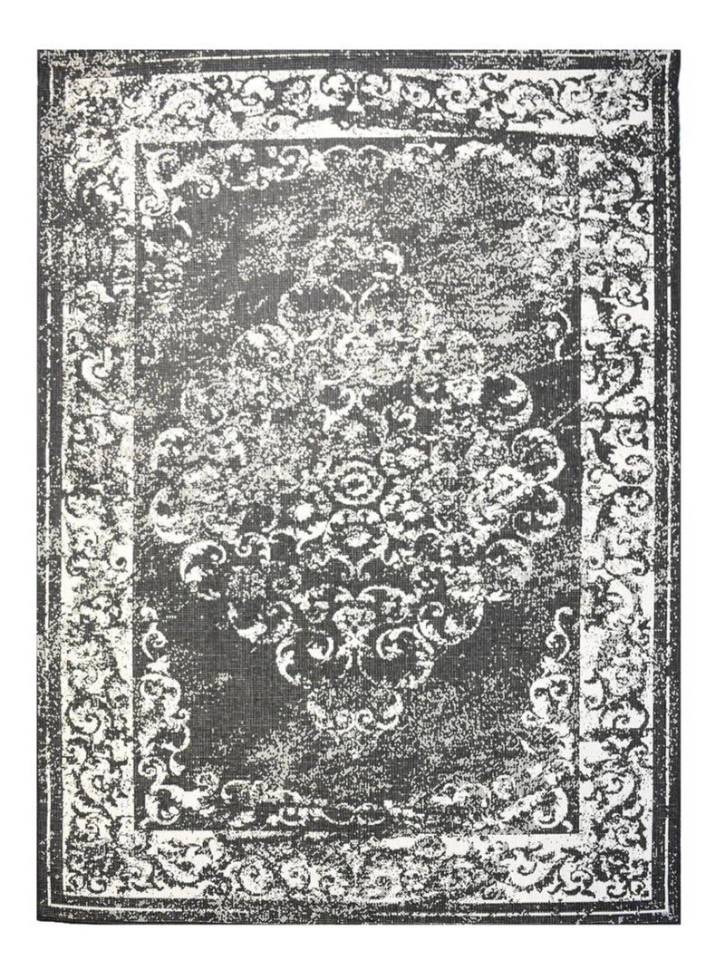Tapis extérieur, kilim reversible LYN2 AP REVERSIBLE Noir - Kiabi