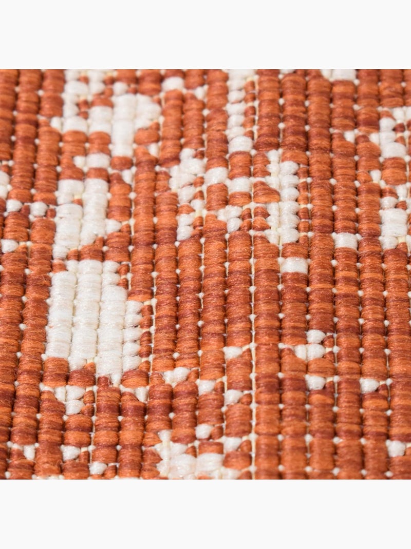 Tapis extérieur, kilim reversible lyn2 au reversible Orange - Kiabi