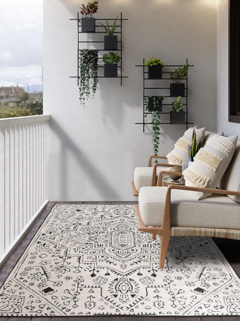 Tapis extérieur, kilim reversible LYN2 BAKO Noir - Kiabi