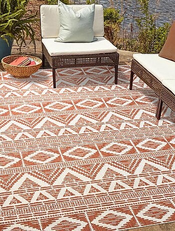 Tapis extérieur, kilim reversible LYN2 BG REVERSIBLE