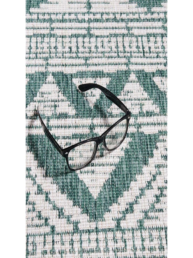 Tapis extérieur, kilim reversible LYN2 BG REVERSIBLE Vert - Kiabi