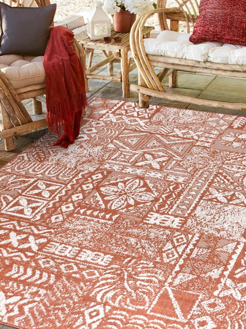 Tapis extérieur, kilim reversible LYN2 ETNO Multicolore - Kiabi