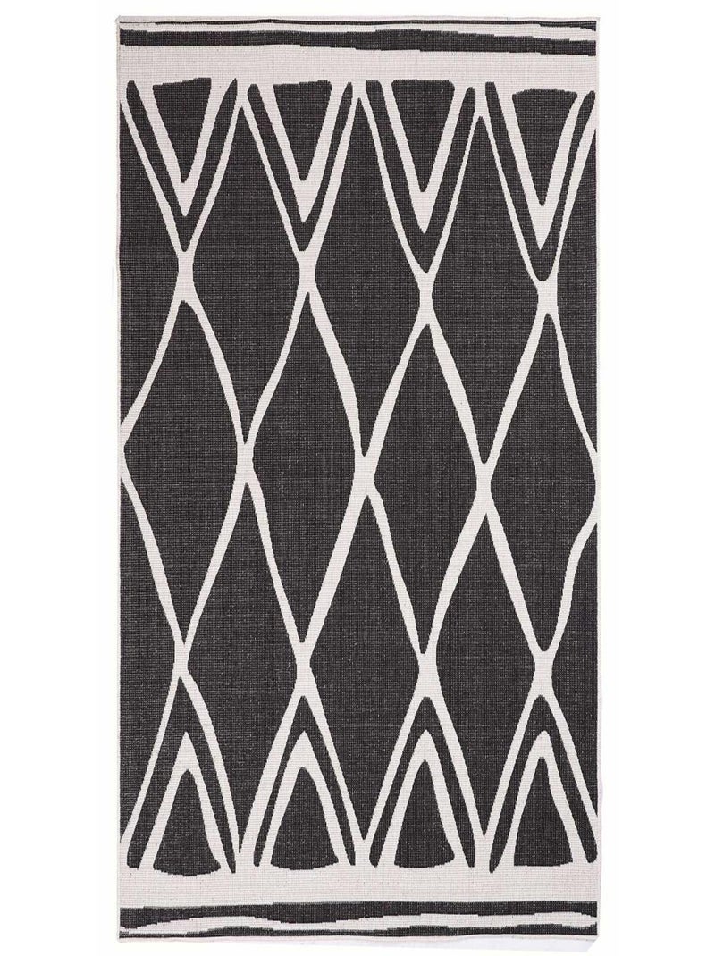 Tapis extérieur, kilim reversible LYN2 F REVERSIBLE Noir - Kiabi