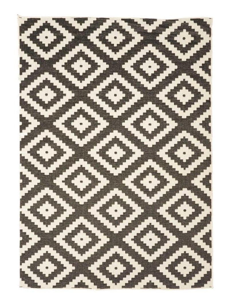 Tapis extérieur, kilim reversible LYN2 I REVERSIBLE Noir - Kiabi