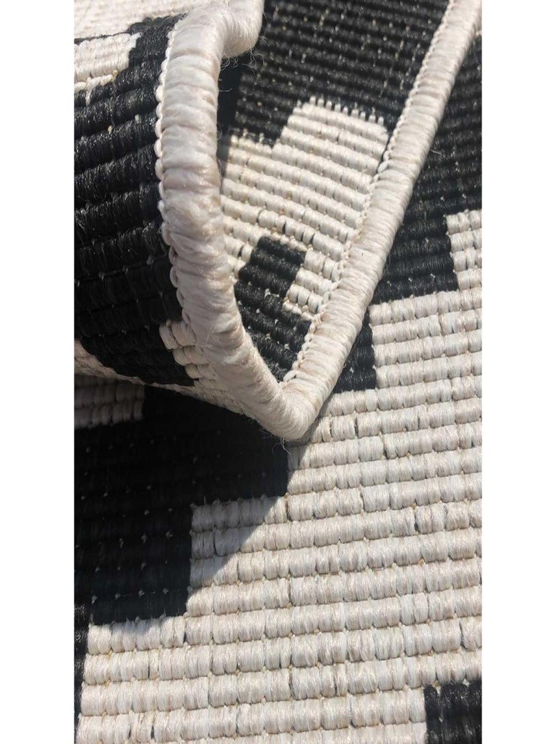 Tapis extérieur, kilim reversible LYN2 I REVERSIBLE Noir - Kiabi