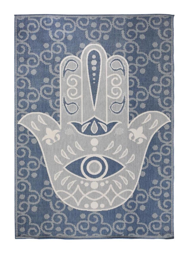 Tapis extérieur, kilim reversible LYN2 L REVERSIBLE Bleu - Kiabi
