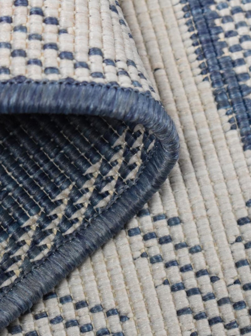 Tapis extérieur, kilim reversible LYN2 L REVERSIBLE Bleu - Kiabi