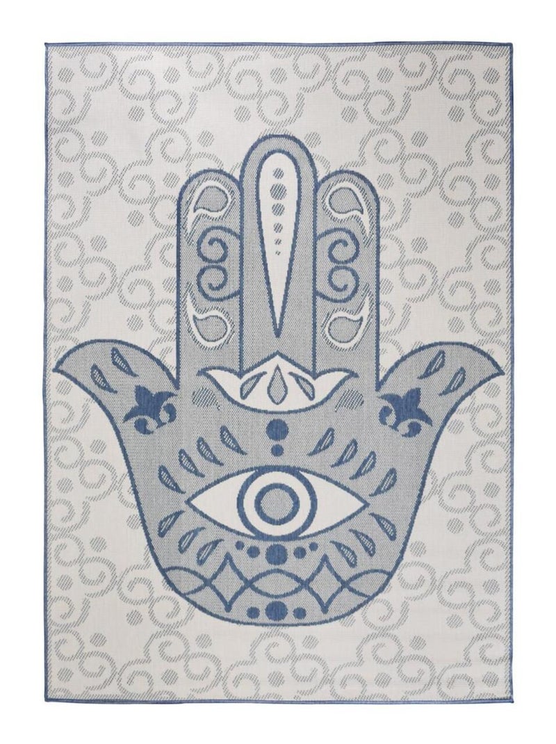 Tapis extérieur, kilim reversible LYN2 L REVERSIBLE Bleu - Kiabi