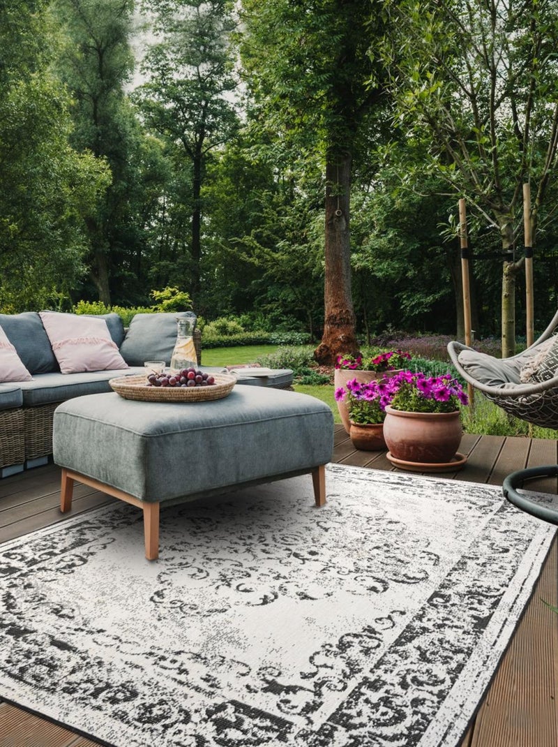 Tapis extérieur, kilim reversible LYN2 MED Noir - Kiabi