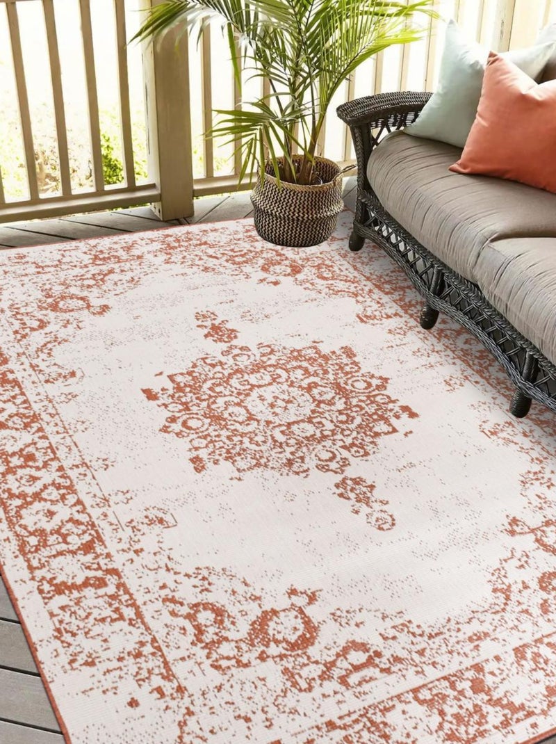Tapis extérieur, kilim reversible LYN2 ORI Marron - Kiabi
