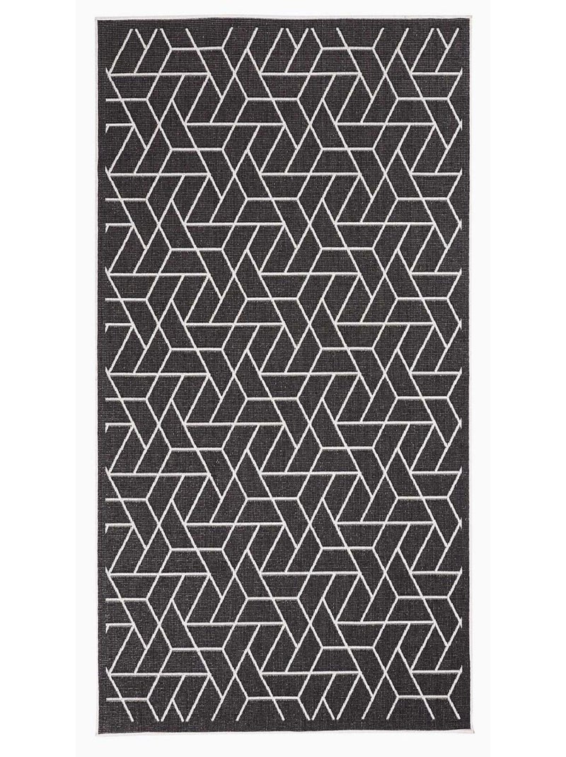 Tapis extérieur, kilim reversible LYN2 R REVERSIBLE Noir - Kiabi