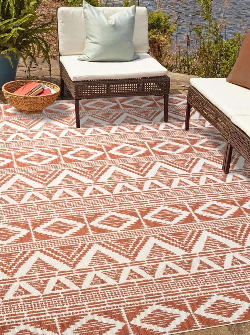 Tapis extérieur, kilim reversible LYN2 SKIO Rouge - Kiabi