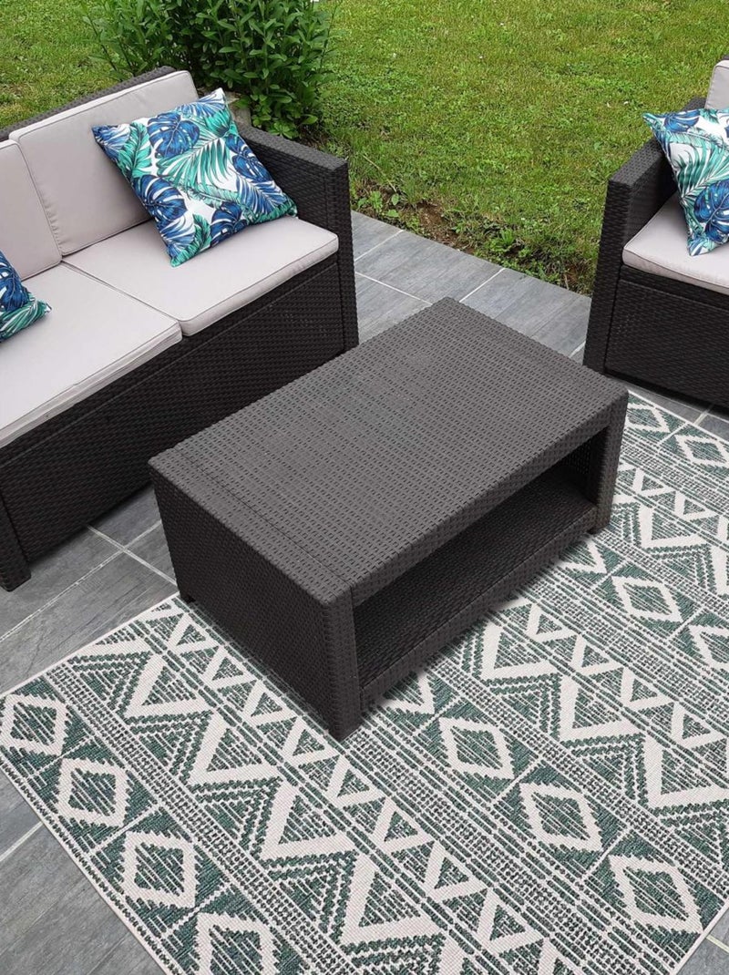Tapis extérieur, kilim reversible LYN2 SKIO Vert - Kiabi
