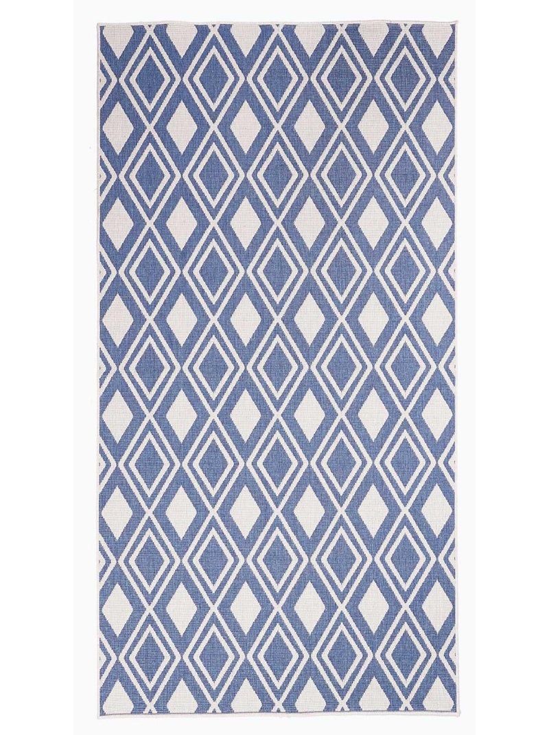 Tapis extérieur, kilim reversible LYN2 Y REVERSIBLE Bleu - Kiabi