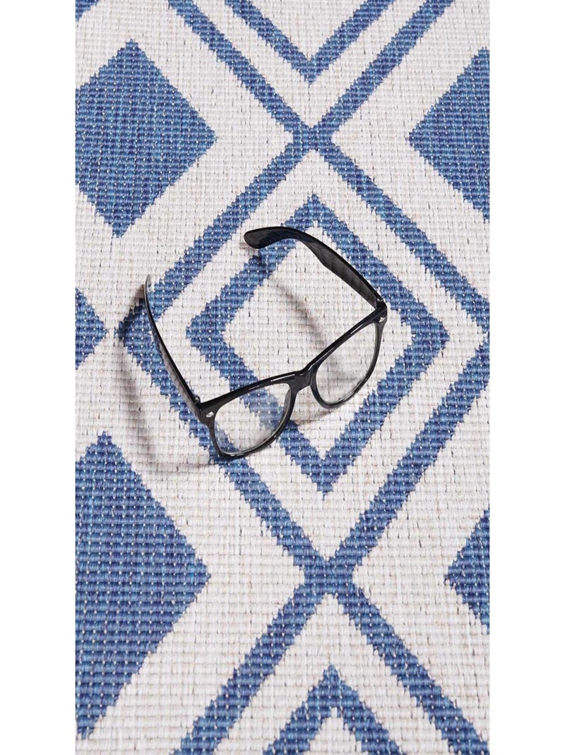Tapis extérieur, kilim reversible LYN2 Y REVERSIBLE Bleu - Kiabi